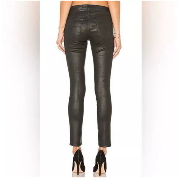 AG Adriano Goldshmeid Jeans The Legging Coated Black Women 25 Super Skinny Ankle - Picture 11 of 14